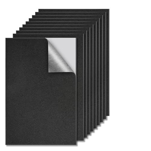 Ledebouk Schuimrubber, zelfklevend, EVA-schuimrubber, bekleding met kleefrug, voor meubels, stoelen en banken, juwelendoos, 20 x 30 x 0,3 cm, zwart, 10 stuks