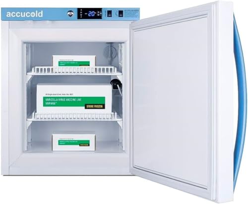 Accucold 19” Freezer, 1.4 cu.ft. Capacity, Pharmacy, Medication, Vaccine, Undercounter, Freestanding, -30°C to -10ºC Storage, White - AFZ1PV