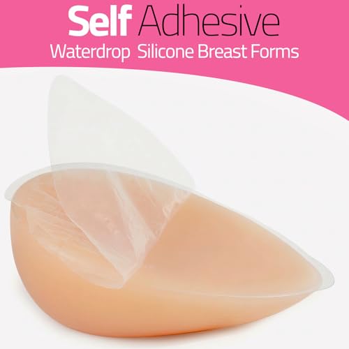 Image of IVITA One Pair Self Adhesive Silicone Breast Forms for Mastectomy Crossdresser Prosthesis Transgender Cosplay