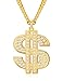 Finrezio Gold Plated Necklace for Men Hip Hop Jewelry Dollar Sign Pendant