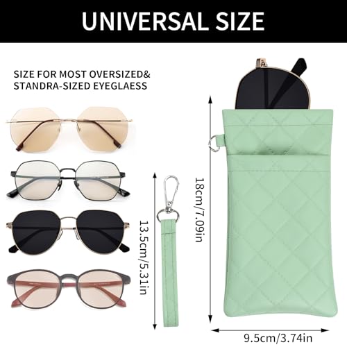 Image of Double Eyeglass Case Soft Dual Glasses Case for Women Men Travel Squeeze Top Sunglasses Cases Eyeglasses Pouch
