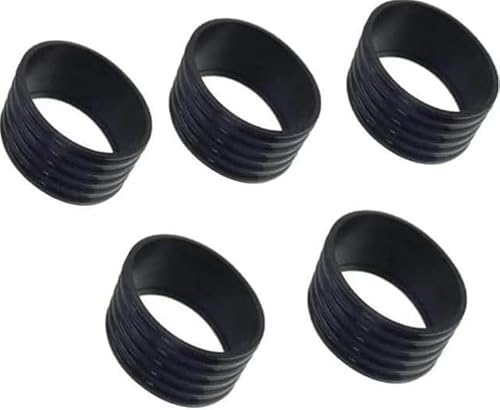 Dwuww 5Pcs Black Tennis Racket Handle Rubber Ring Stretchy Tennis Racquet Band Overgrips, Tennis Racket Grips