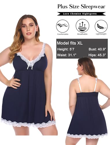 Image of Avidlove Women Sexy Sleepwear Lace Chemise Nightgown Full Slip Babydoll Sleepwear
