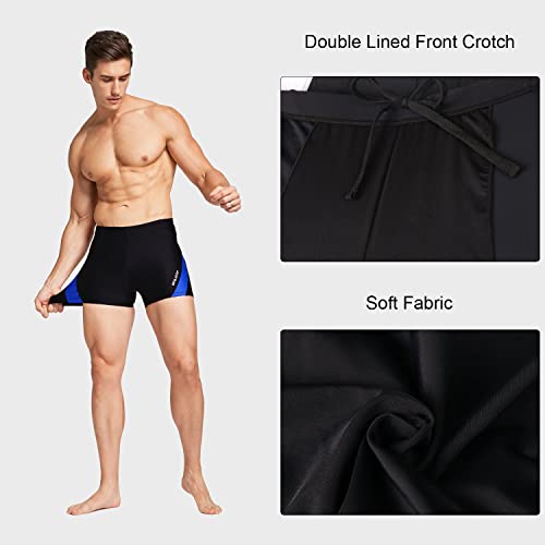 Baleaf Men's Swim Jammers Square Leg Athletic Swimsuit Racing Competition Swimwear Red/Blue Xxl #TOP4