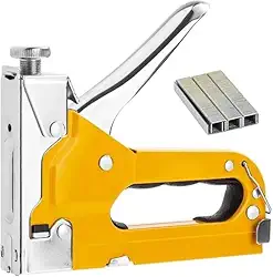 Grampeador Tapeceiro Profissional 3 em 1 de Alta Pressão com 600 Grampos – Grampeador Manual para Estofador, Madeira, Artesanato e Uso Doméstico