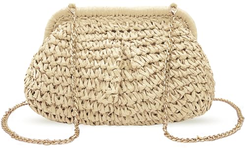 Image of Beurlike Straw Clutch Purses for Women Crossbody Vacation handbags Woven Boho Pouch bags summer Beach Evening Bags