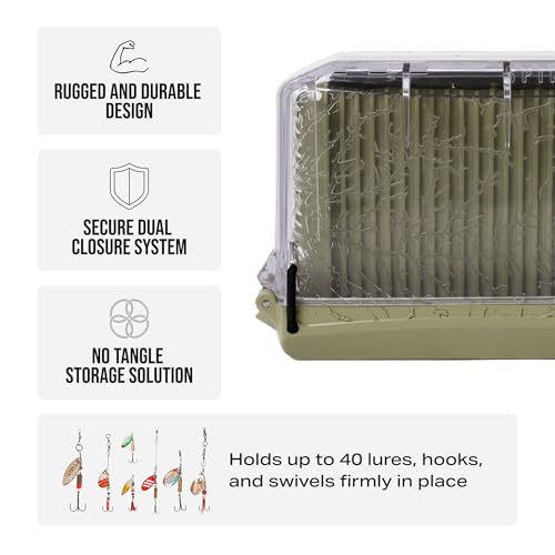 Rollercam SpinnerBox Compact tackle storage box – Holds Up to 40 Lures – Magnetic + Snap Lock – Clear Lid tackle box organizer for Spinners, Spoons & Small Baits – Durable small tackle box for Fishing by ROLLERCAM - Image 7