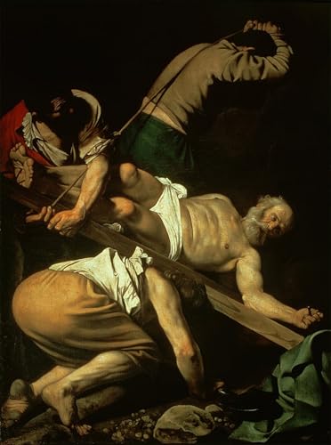 Tableau la Crucifixion de Saint Pierre par Le Caravage, impression sur toile 60x90cm