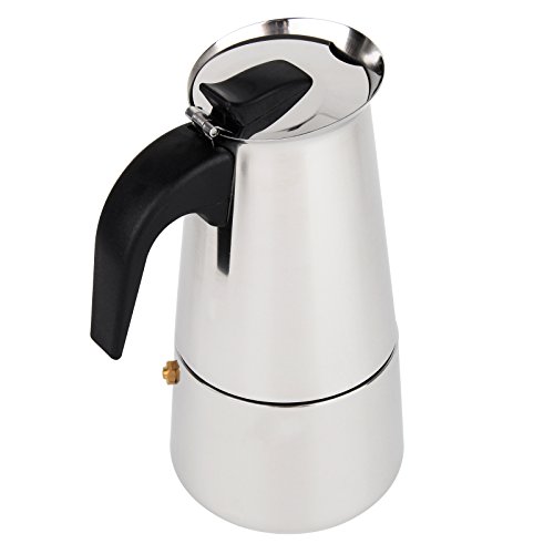 Baytter Premium Moka Espressokocher aus Edelstahl 6 Tassen Espressomaschine Espressokanne für Gas- oder Elektroherdplatten Cappuccino Latte Espresso Kocher