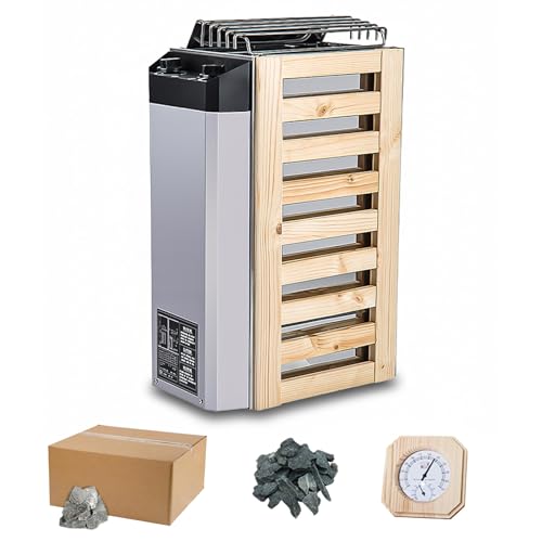 LADECNERHT Poêle De Sauna 3,6 KW 220 V, Contrôle Interne, Vapeur Sèche, Chauffage Rapide, Poêle électrique pour Sauna, Spa, Douche, Sauna