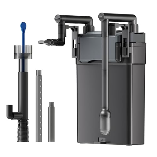 SunSun HBL-802 Filtro a Zainetto per Acquario Fino a 100 l, Filtro Esterno Hang on da 500 l/h e 6W, con Materiali filtranti Inclusi