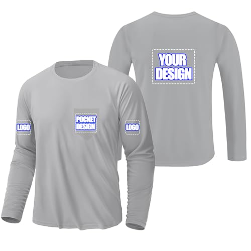 Custom Shirt, Quick Dry Bird's-Eye Knit Polyester, Design Your Own Shirts for Men, Customized T-Shirt Front & Back