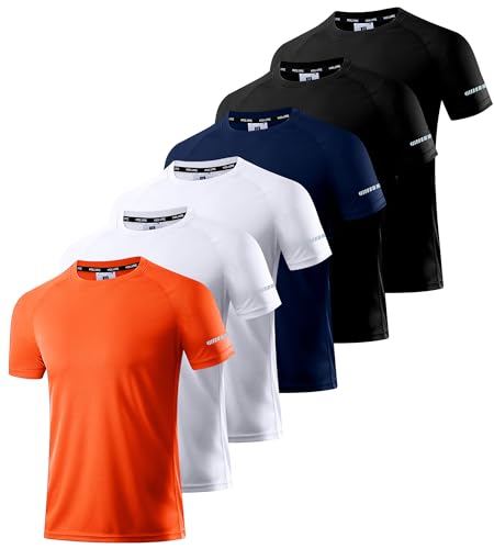 Image of Men's Quick-Dry Sportswear T-Shirts,4 /6 Pack Breathable Moisture Wicking Gym Tops for Training & Workout,Short Sleeve Tees