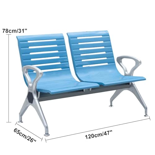 Sillas de sala de espera ergonómicas de 3 plazas con brazos de acero robusto 3