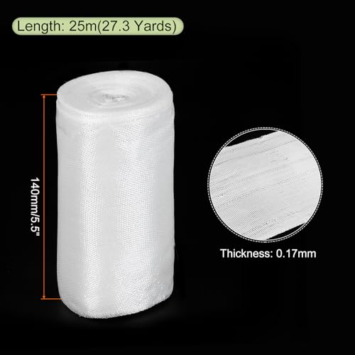 Image of MECCANIXITY Fiberglass Cloth Tape Fiberglass Mesh Glass Fiber Mesh Woven Fiberglass Fabrics Insulation Tape 25m(27.3 Yard) x140mmx0.17mm for Reinforcement Repair