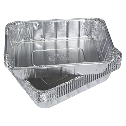 Kenyon Drip Tray Set, Disposable Grill Accessories, Foil Trays, Compatible with Kenyon Grills Except for G2, Rinse Out and Use Multiple Times, Pack of 10 Drip Pans, Silver Cover