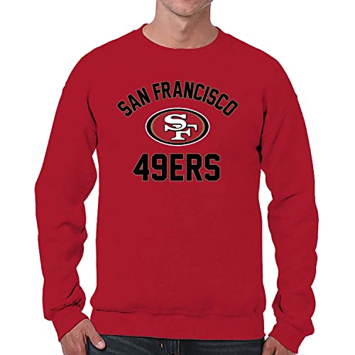 Team Fan Apparel NFL Adult Gameday Football Crewneck Sweatshirt – Cotton Blend – Stay Warm, Comfortable & Stylish on Game Day (San Francisco 49ers – Red, Adult X-Large)