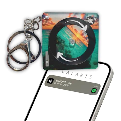 VALARTS NFC Keychain for Music & Shopify Smart Ntag213 Spinning