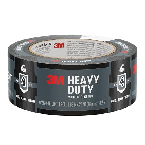 3M Multi-Use Colored Duct Tape, Black, 1.88 Inches by 20 yards, 3920-BK, 1 Roll