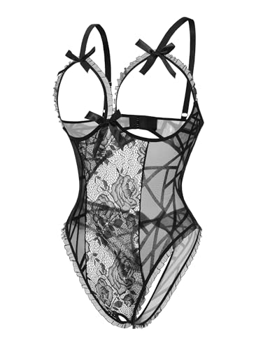 Image of Avidlove Women One Piece Lingerie Sexy Lace Babydoll Mini Bodysuit