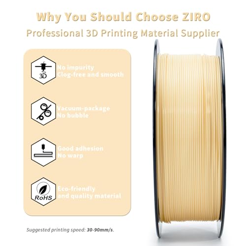 Image of ZIRO 1.75mm PLA Filament, 3D Printer PLA PRO Basic Color Series, Skin | Fit for Most FDM 3D Printer, 1.75mm 1KG Spool, Dimensional Accuracy + /-0.03mm, Colorful PLA FilamenT