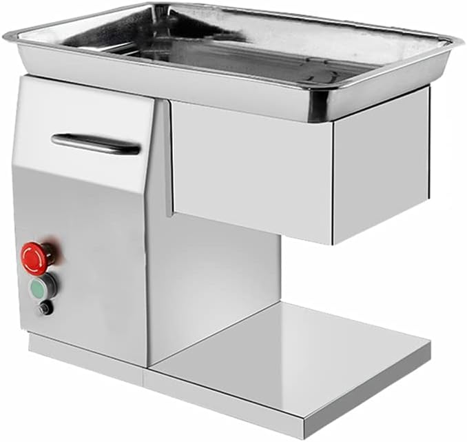 4mm Meat Cutting Machine Commercial Meat Cutter Machine Meat Slicer for Kitchen Resturant Stainless Steel 550lb/h QX Chimney Type