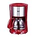 WCYCOFFEE Machine À Café Cafetière Commerciale Américaine Espresso 8-12 Tasse À Café Machine à Expresso Goutte À Goutte Smart Petit Appareil, Verre À Café Pot Noir Rouge 900W