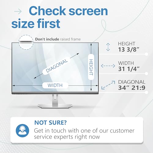VINTEZ 34 Inch 21:9 Privacy Screen for Computer Monitor and Laptop - Anti Glare Protector Film Blue Light Filter Eye Protection - Computer Screen Privacy Shield, [1 Pack] - Image 3