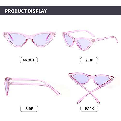 Image of Retro Vintage Narrow Cat Eye Sunglasses for Women Clout Goggles Plastic Frame