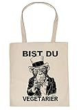 Tragetasche aus Baumwolle - bedruckt mit einem coolen Vegetarier Spruch / Motiv !!