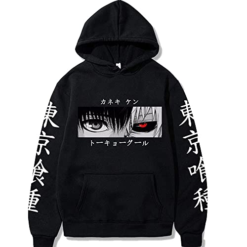 NUFR Unisex Tokyo Ghoul Anime Manga Hoodie Kaneki Ken Long Sleeve Hip Hop Pullover Hooded Sweatshirt