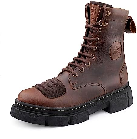 Bacca Bucci SINISTER Oil Pull-Up leather combat boots for Men With chunky rubber lug sole | Genuine Leather Boots