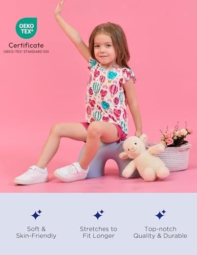 Image of Toddler Girl Short Sets Bamboo Viscose Sleeveless Summer Outfits 2 Piece Clothing Set