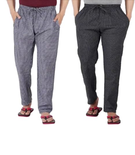 awala fashion Mens Cotton Checkered Pyjama for Men's Night Wear, Relaxation and Sleep-picture-46