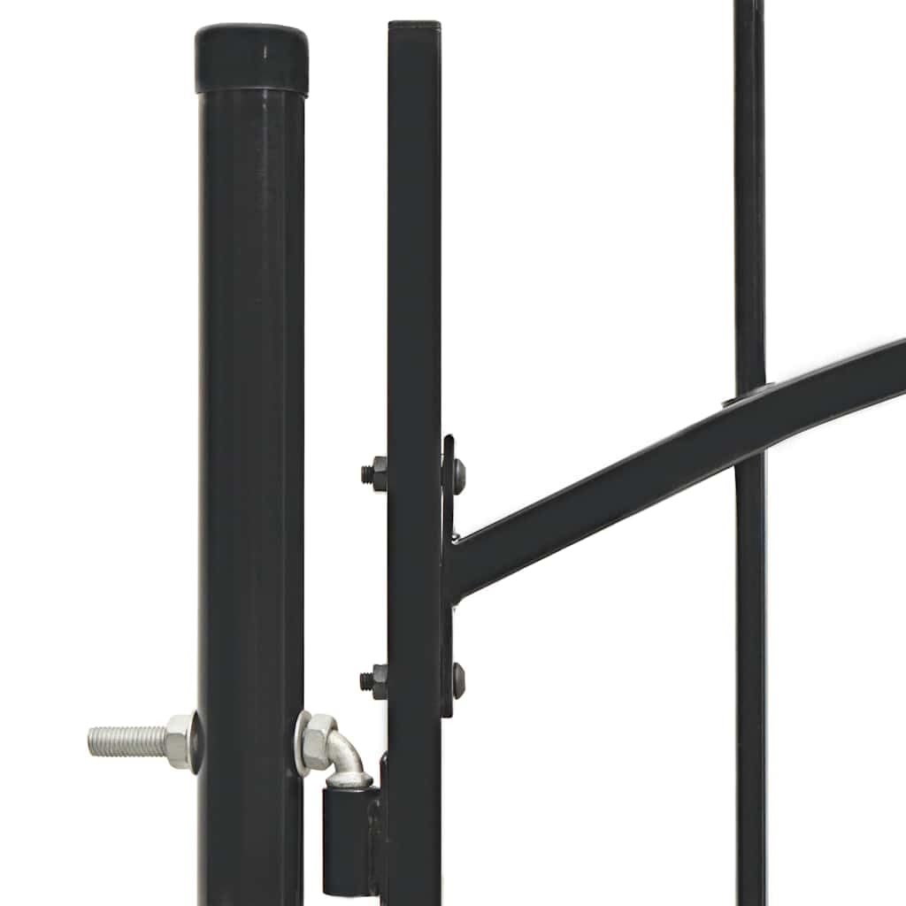 vidaXL Puerta de jardín Woerden Acero Vallas Entradas Cercado Patio Terraza Práctica Elegante Funcional Segura con Cerradura 1x1m Negra