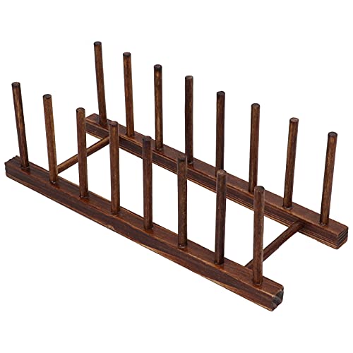 Escurridor de Platos de Madera, 8 columnas, Organizador Plegable para Platos, escurreplatos, escurreplatos, Bandeja de Almacenamiento, Soporte para Cocina, Plato, tazón, Taza,