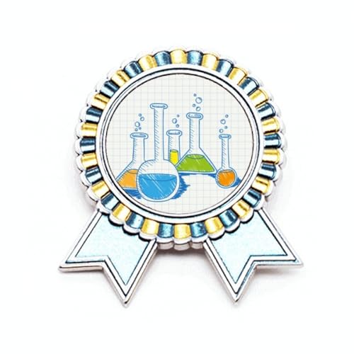 Broche tube à essai liquide broche médaille gagnant prix en métal taille M pour sac et vêtement