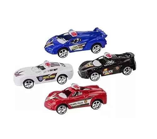 Kit Brinquedo 4 Carros Polícia + 4 Carros Corrida Carrinho