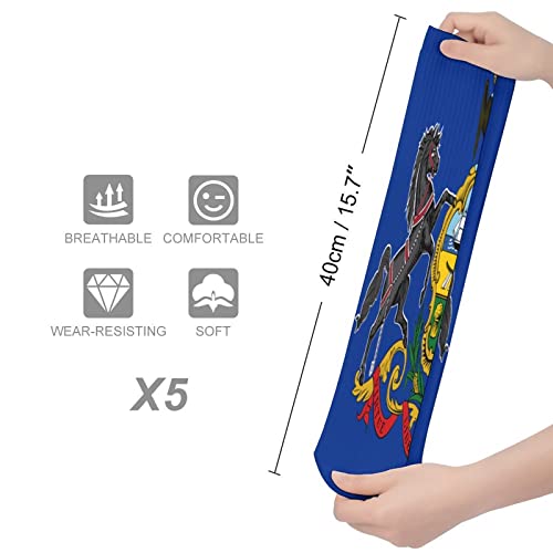 Pennsylvania State Flag Casual Socks Sweat-Wicking and Breathable Sports Socks for Men and Women (5 Pairs)2