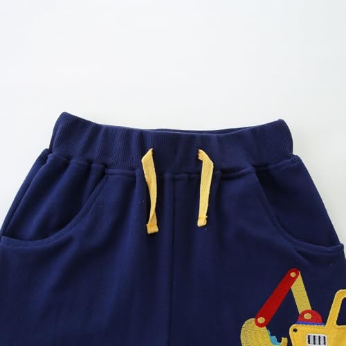 Image of Toddler Boy Clothes Cartoon Cotton Summer Short Sleeve T-Shirt and Shorts Kids Outfit Set 2-7 Year