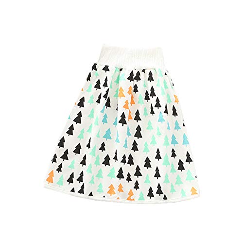 Falda de Pañales para Niños, Morbuy 2 en 1 Lavable Falda Aprendizaje Limpia Falda Pañal de Bebé Pantalones de Cintura Alta a Prueba de Fugas para Un Buen Sueño (Bosque,M)