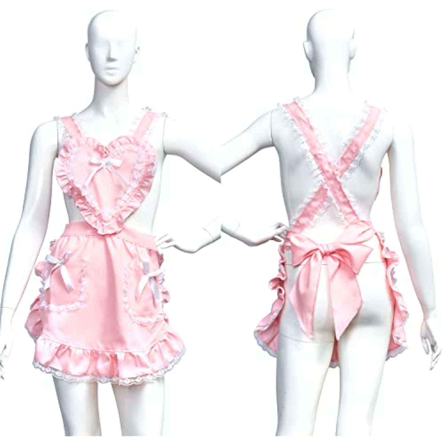 クリアストーン(Clearstone) コスプレ ハロウィン ハートフリルエプロン ベビーピンク レディース ピンク 詳細画像4