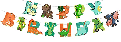 Ghirlanda Di Buon Compleanno Dinosauro，Buon Compleanno Striscioni，Festa A Tema Dinosauro Decorazioni Di Compleanno