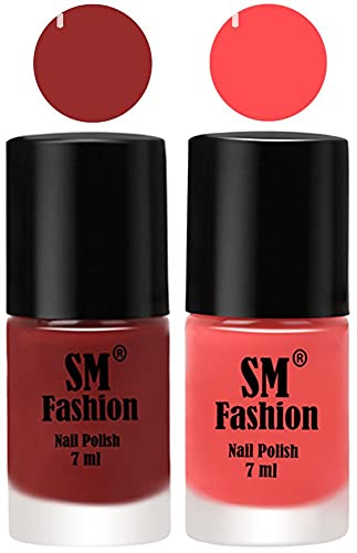 Image of Long Lasting Nail Polish | Nail Paint Combo 7 ml Each) - Set of 2 Jam-Peach Pink