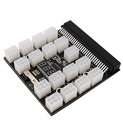 ATX 17x 6Pin Power Supply Breakout Board Adapter Converter 12V for Ethereum BTC Mining,Upgrade Version