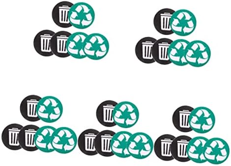 Alipis 30 pcs Garbage Sorting Stickers Trash can Decal Round Recycle Sign Decals Outdoor Trash can Recycle Sticker for Trash can Garbage and Recycle bin Compost bin Recyclable PVC