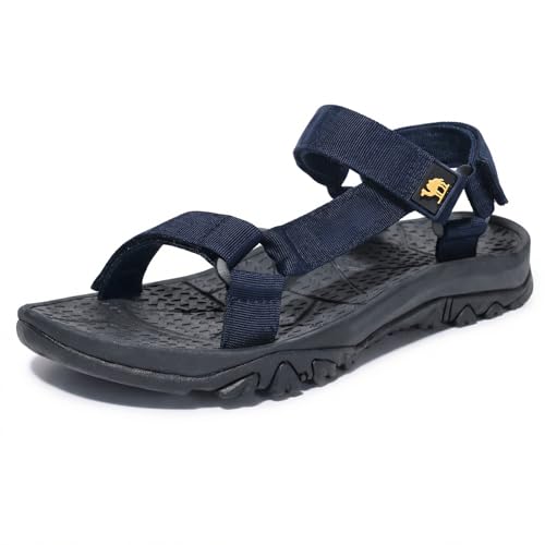Image of CAMELSPORTS Mens Hiking Sandals Open Toe Outdoor Sport Sandals with Arch Support Walking Sandal for Man Non-Slip Sole for Beach, Trail & Travel Blue 11