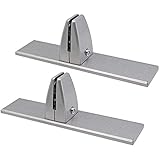 Creechwa Lot de 2 supports de serrage pour protection contre les éternuements de 4 à 25 mm, supports en plexiglas sans perforation pour cloison de bureau avec base épaisse Argenté