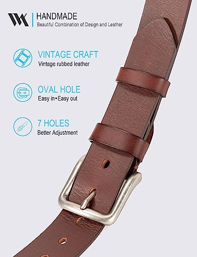 Image of WOLFANT Full Grain Leather Belt for Men,1.5 inch Italian Real Solid Leather | All-Day Comfy Durable Leather Belt for Casual, Work and Daily Wear