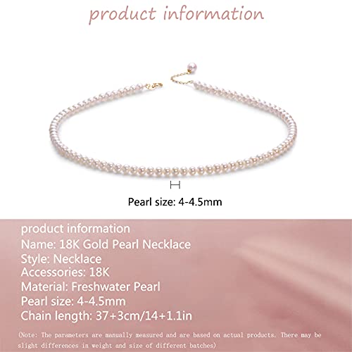 Safety Certification White Freshwater Cultured Pearl Necklace For Women In 15 Inch Length With 18k G